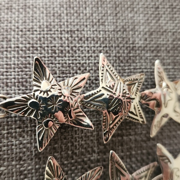 Gorgeous NWOT Native American Navajo Sterling Star Dangle Earrings ⭐️🎁 - Picture 5 of 11